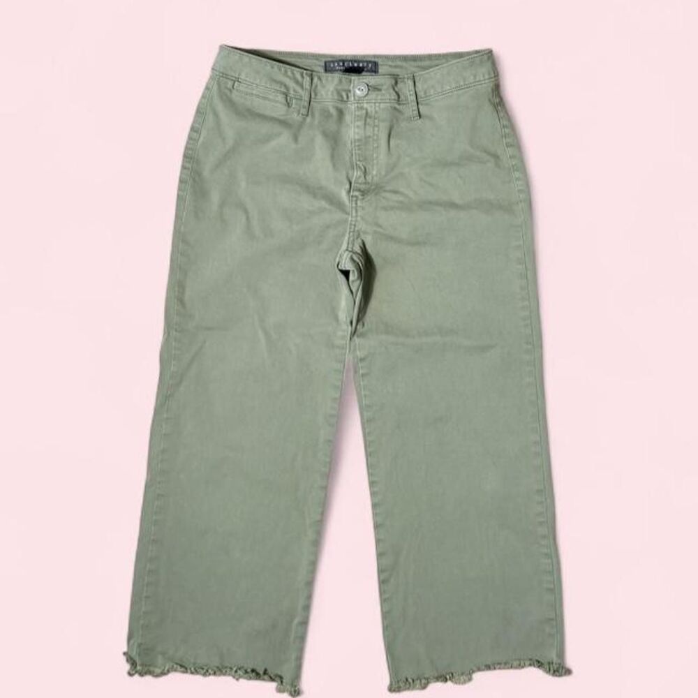 Sanctuary Women's Green Jeans with raw hems
